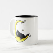 Lunar Love Tuxedo Cat Two-Tone Coffee Mok (Voorkant links)