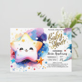 Lunar Love's Lullaby Baby shower Kaart (Staand voorkant)