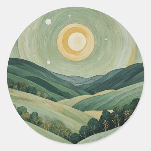 Lunar Lullaby Ronde Sticker (Voorkant)