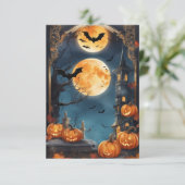 Lunar Lure: Pas uw betoverde Halloween Inv aan Kaart (Staand voorkant)