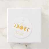 Lunar Luxe Black & Cream Moon Phase Wedding Bedankjes Labels (Met doos)