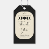 Lunar Luxe Black & Cream Moon Phase Wedding Cadeaulabel (Voorkant)