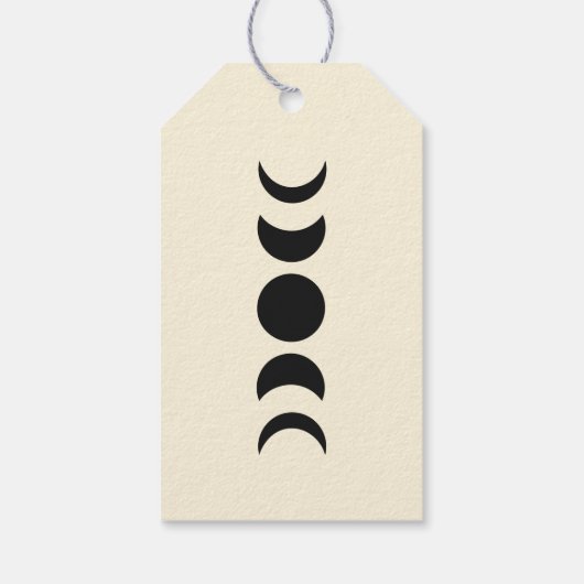 Lunar Luxe Black & Cream Moon Phase Wedding Cadeaulabel (Achterkant)