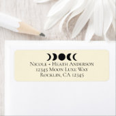 Lunar Luxe Black & Cream Moon Phase Wedding Etiket (Insitu)