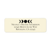 Lunar Luxe Black & Cream Moon Phase Wedding Etiket (Voorkant)