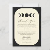 Lunar Luxe Black & Cream Moon Phase Wedding Kaart (Voorkant)