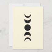 Lunar Luxe Black & Cream Moon Phase Wedding Kaart (Achterkant)