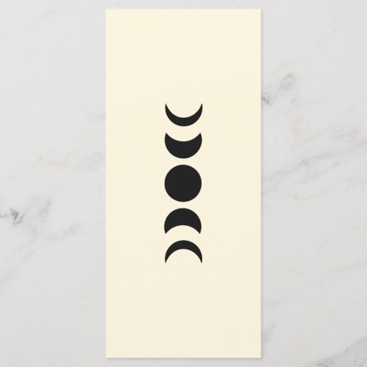 Lunar Luxe Black & Cream Moon Phase Wedding Menu (Achterkant)