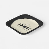 Lunar Luxe Black & Cream Moon Phase Wedding Papieren Bordje (Gebogen)