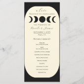 Lunar Luxe Black Cream Moon Phase Wedding Programm Menu (Voorkant)
