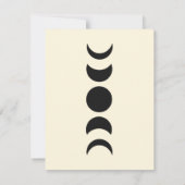 Lunar Luxe Black & Cream Moon Phase Wedding RSVP Kaart (Achterkant)