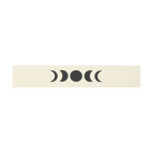 Lunar Luxe Black & Cream Moon Phase Wedding Uitnodigingen Wikkel (Vlak)