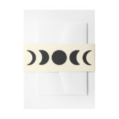 Lunar Luxe Black & Cream Moon Phase Wedding Uitnodigingen Wikkel (Voorkant Voorbeeld)