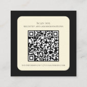 Lunar Luxe Black & Cream Moon Phase Wedding Vierkante Visitekaartje (Achterkant)