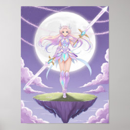 Lunar Magical Girl Muurkunst – Pastelmoonblade Poster