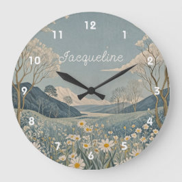 Lunar Meadow gepersonaliseerd Grote Klok