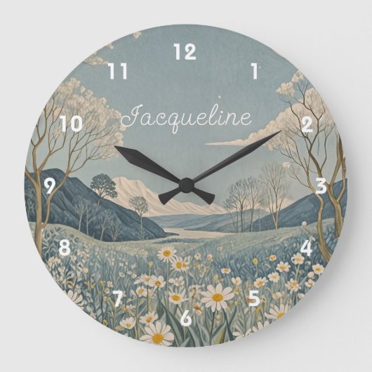 Lunar Meadow gepersonaliseerd Grote Klok (Voorkant)