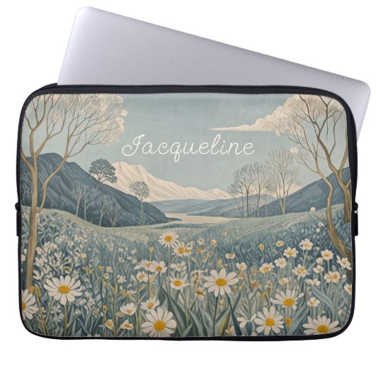 Lunar Meadow gepersonaliseerd Laptop Sleeve (Voorkant)