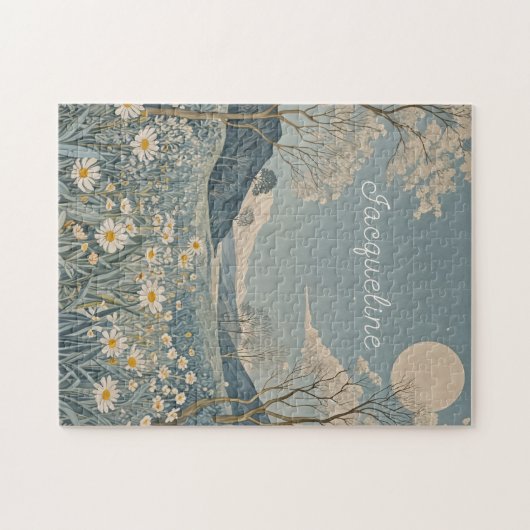 Lunar Meadow gepersonaliseerd Legpuzzel (Horizontaal)