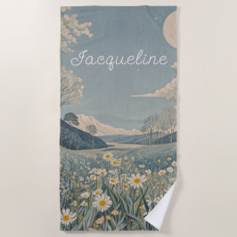Lunar Meadow gepersonaliseerd Strandlaken