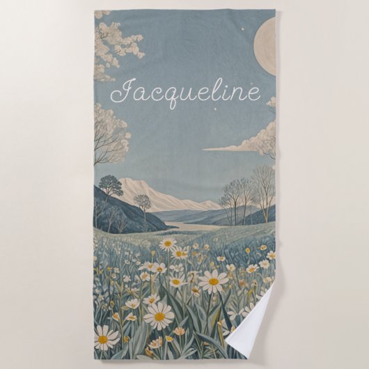 Lunar Meadow gepersonaliseerd Strandlaken (Voorkant)