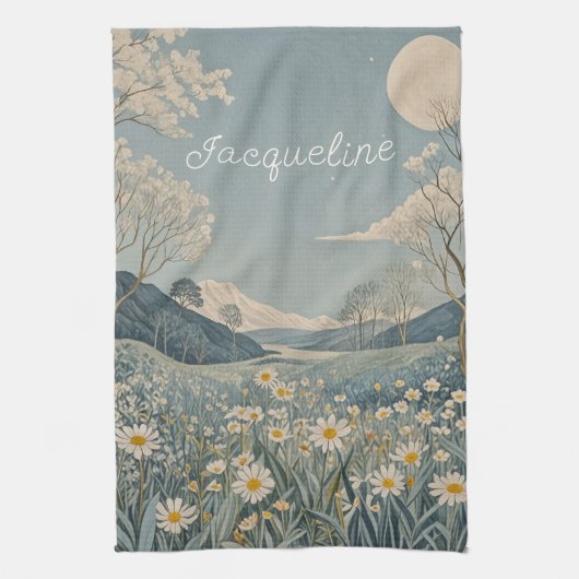 Lunar Meadow gepersonaliseerd Theedoek (Verticaal)