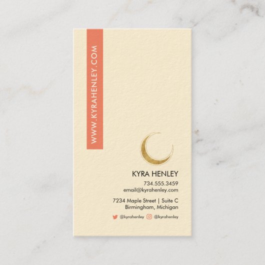 Lunar Moon Floral Celestial Modern Esoteric Visitekaartje (Voorkant)