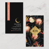 Lunar Moon Floral Celestial Modern Visitekaartje (Voorkant / Achterkant)