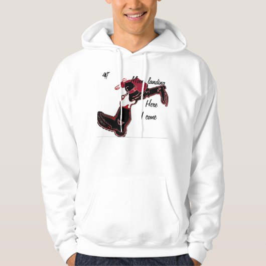 Lunar Moon Landing Basic Hooded Sweatshirts, White Hoodie (Voorkant)