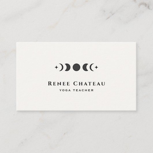Lunar Moon Phases Astrology Yoga Teacher Visitekaartje (Voorkant)