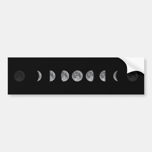 Lunar Moon Phases Celestial Bumpersticker (Voorkant)