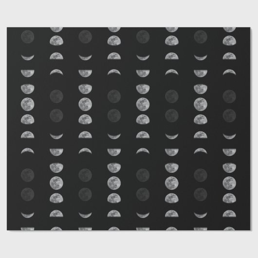 Lunar Moon Phases Celestial Cadeaupapier (Vlak)