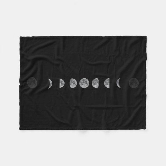Lunar Moon Phases Celestial Fleece Deken (Voorkant (Horizontaal))