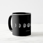 Lunar Moon Phases Celestial Gepersonaliseerd Name Mok (Voorkant links)