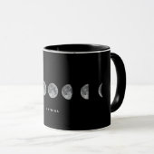 Lunar Moon Phases Celestial Gepersonaliseerd Name Mok (Voorkant rechts)