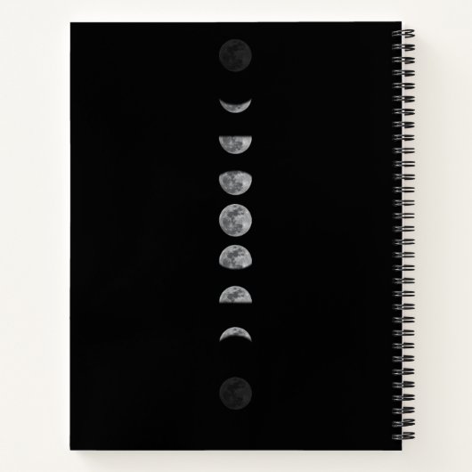 Lunar Moon Phases Celestial Gepersonaliseerd Name Notitieboek (Achterkant)