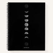 Lunar Moon Phases Celestial Gepersonaliseerd Name Notitieboek (Voorkant)