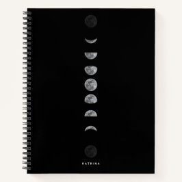 Lunar Moon Phases Celestial Gepersonaliseerd Name Notitieboek