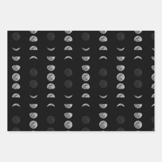 Lunar Moon Phases Celestial Inpakpapier Vel (Voorkant)