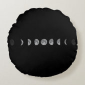 Lunar Moon Phases Celestial Rond Kussen (Voorkant)