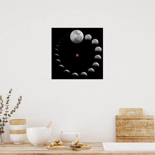 Lunar Moon Phases Poster (Keuken)