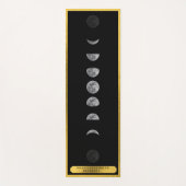 Lunar Moon Phases Studio Zwart Goud Instructeur Yogamat (Voorkant)