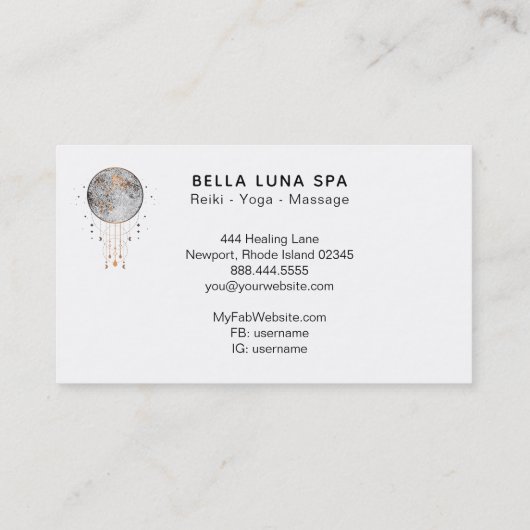 *~* Lunar Moon Universe Shaman Cosmic Visitekaartje (Achterkant)