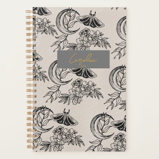 Lunar Moth Personalized Planner (Voorkant)