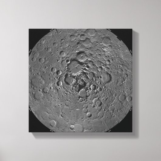 Lunar mozaïek van het noordpoolgebied van de m canvas afdruk (Voorkant)