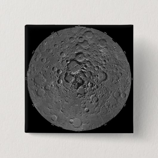 Lunar mozaïek van het noordpoolgebied van de m vierkante button 5,1 cm (Voorkant)