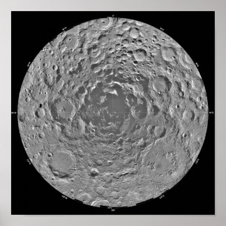 Lunar mozaïek van het zuidpoolgebied van de m poster