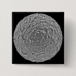 Lunar mozaïek van het zuidpoolgebied van de m vierkante button 5,1 cm