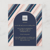 Lunar Navy Blue Blush Pink Rose Gold Weddenschap Flyer (Achterkant)