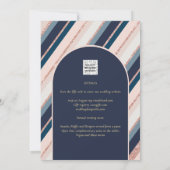 Lunar Navy Blue Blush Pink Rose Gold Weddenschap Kaart (Achterkant)